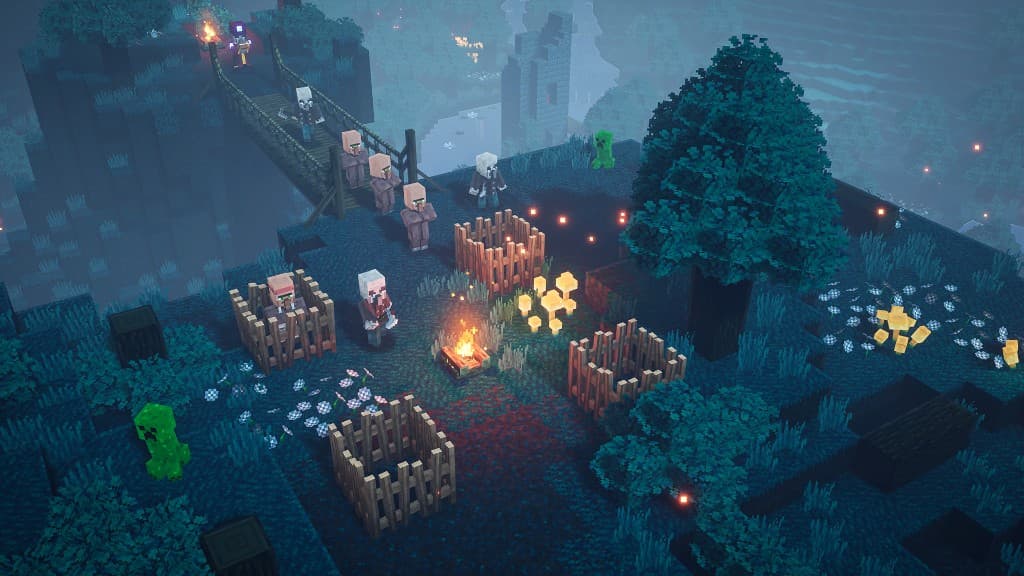 Dunkler Wald bei Nacht — Minecraft-Atmosphäre